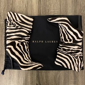 Ralph Lauren Zebra Print Hide heeled boots Size 8